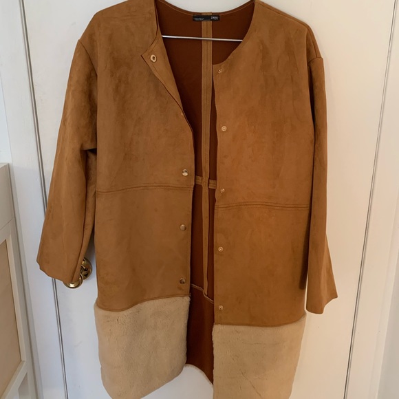 zara brown suede jacket